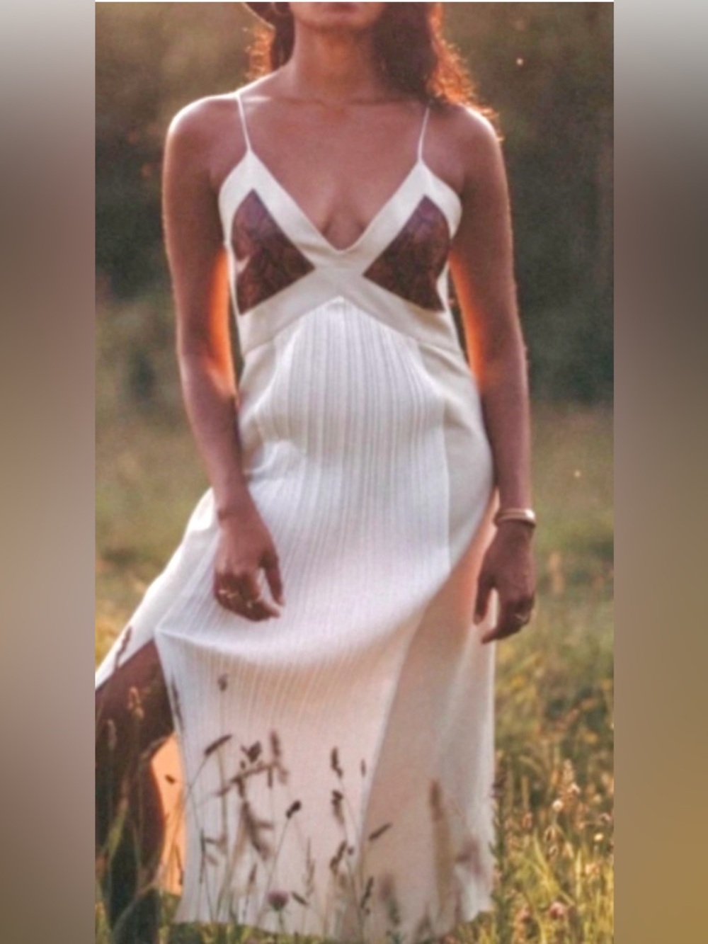 Zara Combined Midi Dress- Cream/Ecru Slip w/ Contrast Snake Print Bodice: M - Picture 3 of 10